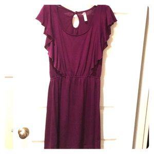 Burgundy ruffle dress